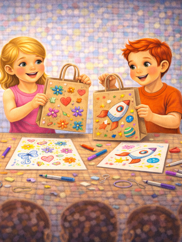 Kraft Çanta – Günlük Hayata Desen Karıştırma Yaş Grubu: 4-6